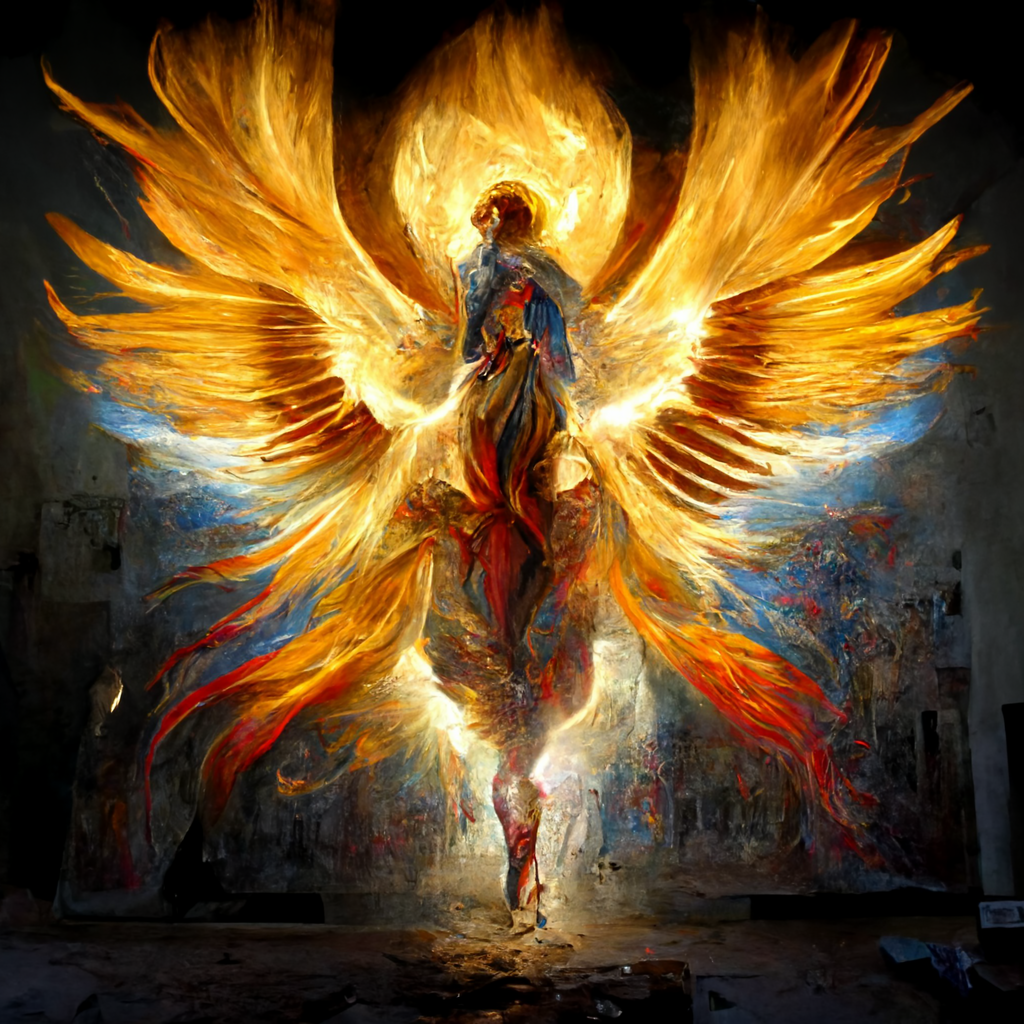 A Freso of a phoenix angel : r/midjourney